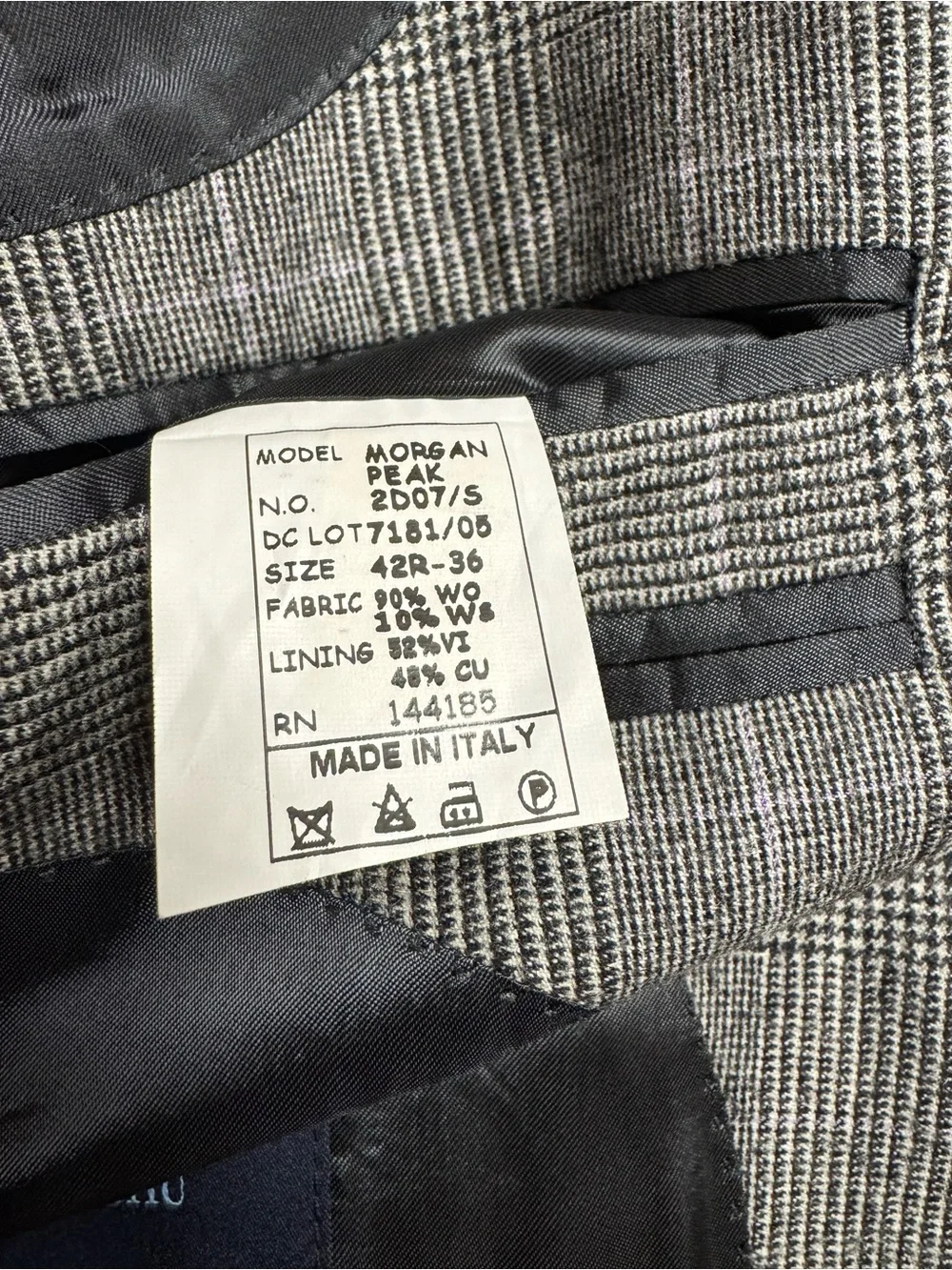 Men's Gray Windowpane single breasted suit